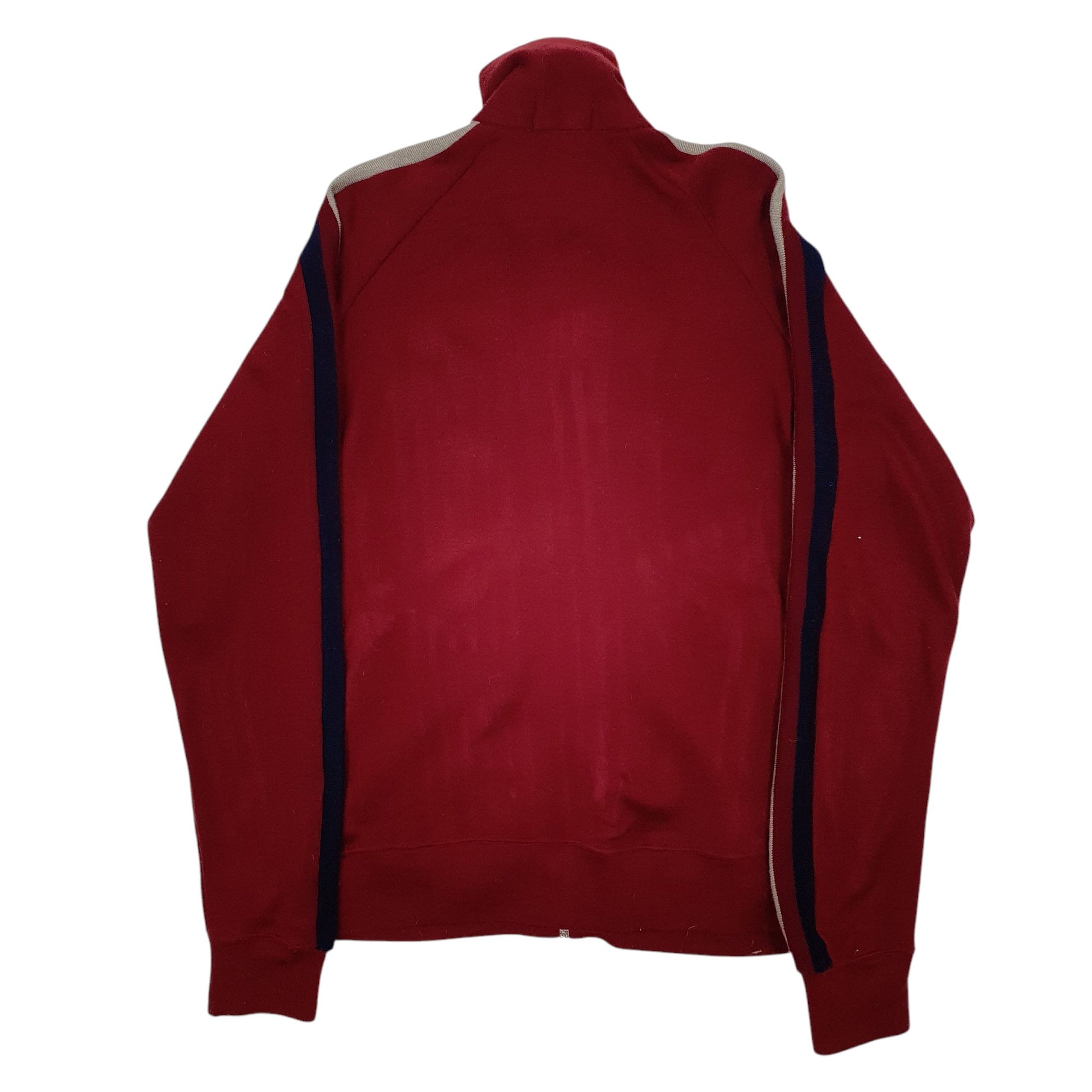 Mens Burgundy Izod Lacoste Vintage Full Zip Jumper