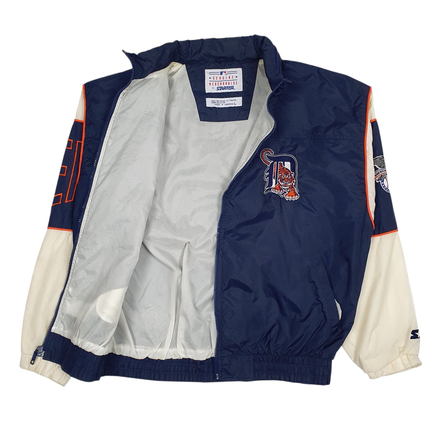 Mens Navy Starter Vintage 90s MLB Detroit Tigers  Coat