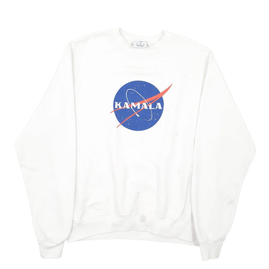 Mens White Champion Kamala Crewneck Jumper