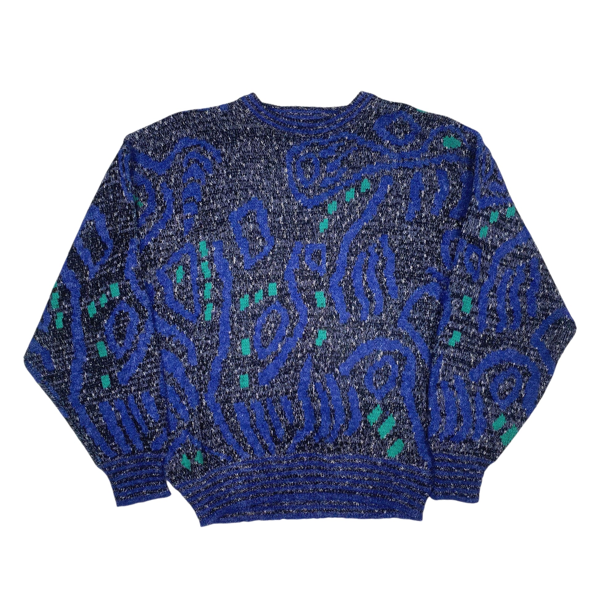 Mens Blue Santana Vintage Crewneck Jumper