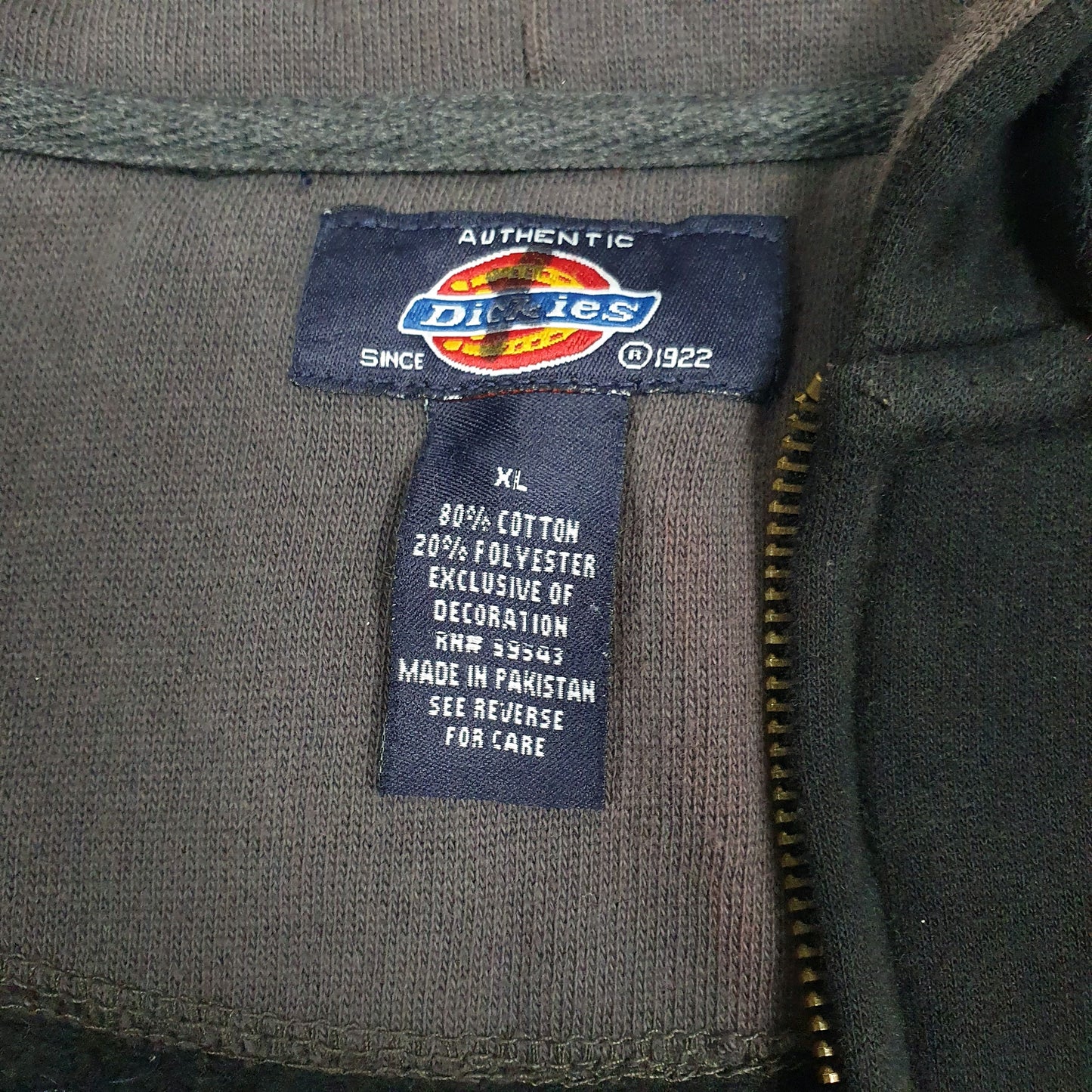 Mens Black Dickies Hoodie Spellout Full Zip Jumper