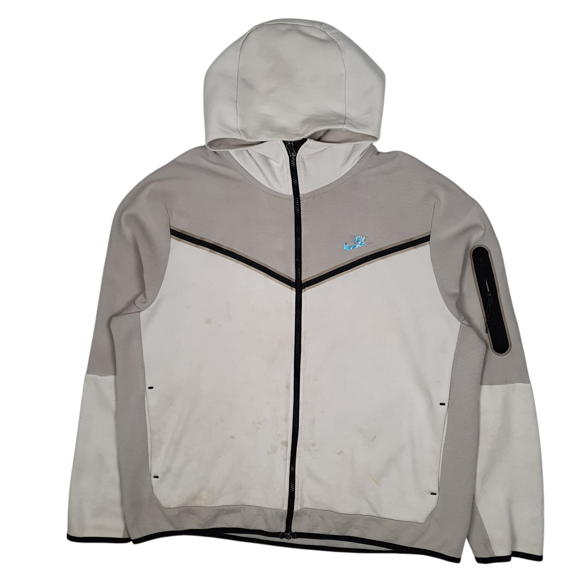 Mens Grey Nike Hoodie Tech Fleece Full Zip Jumper