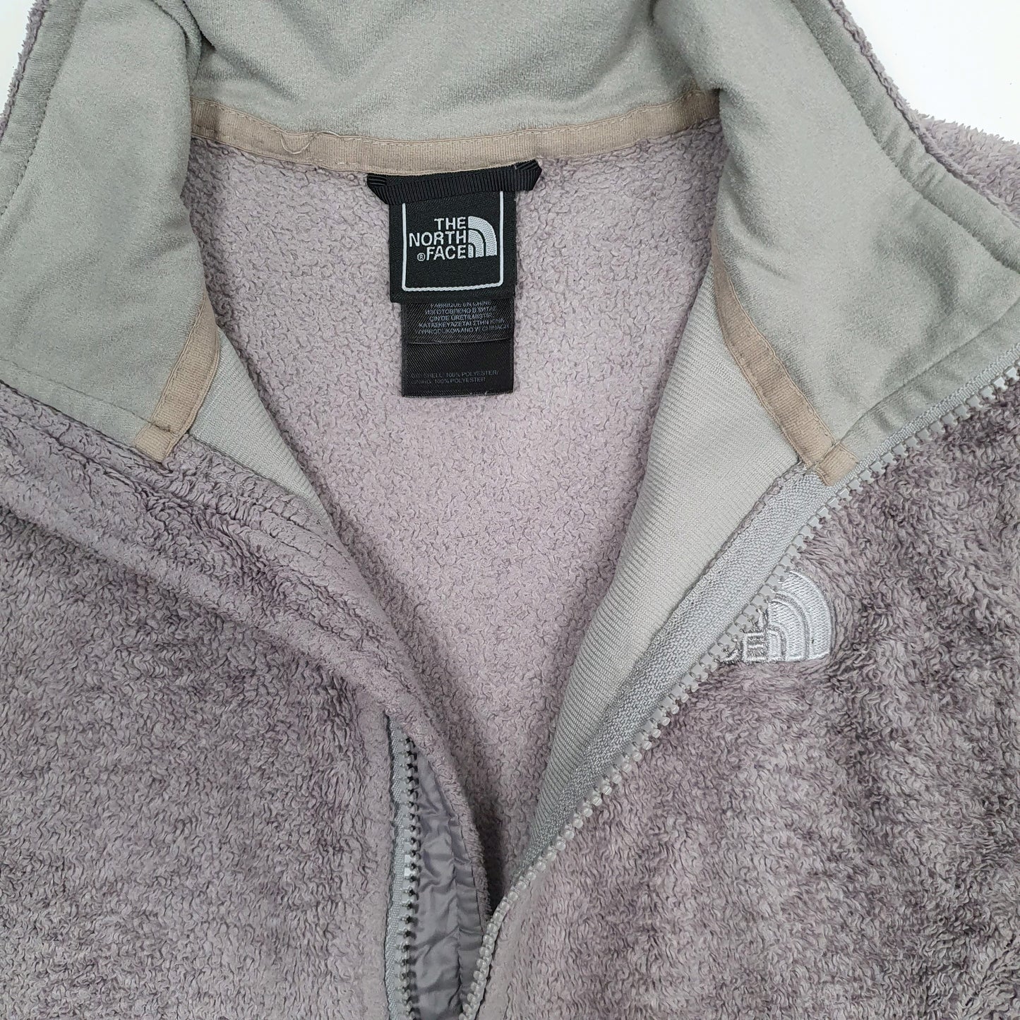 Womens Grey The North Face Fluffy Full Zip Jumper