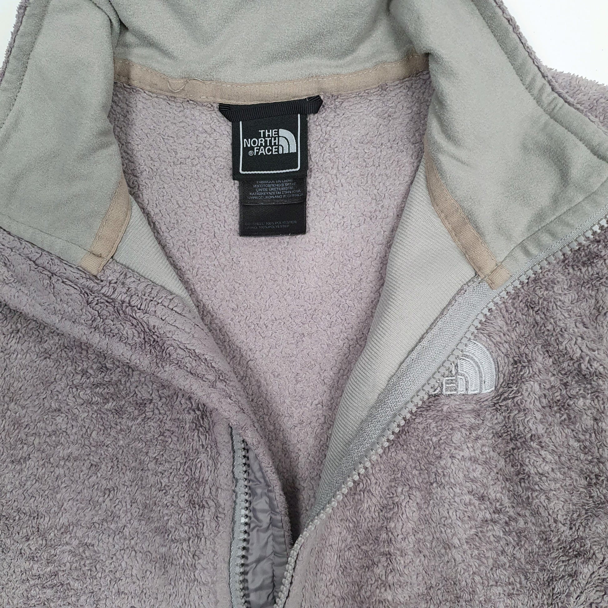 Womens Grey The North Face Fluffy Full Zip Jumper
