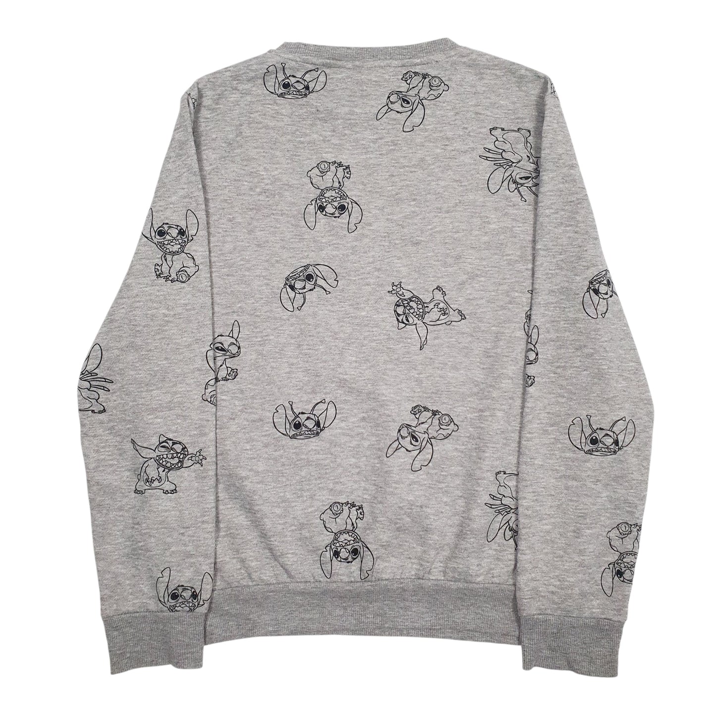 Mens Grey Disney Stitch Crewneck Jumper