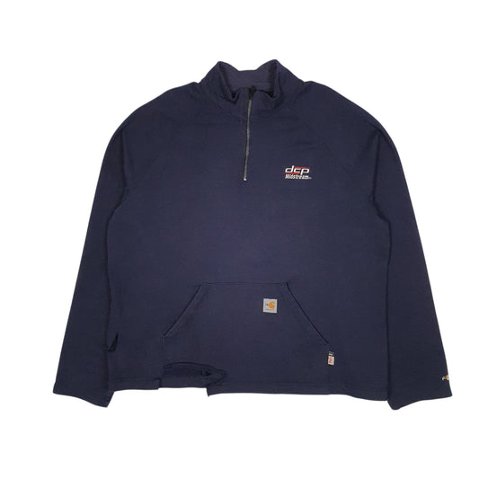 Mens Navy Carhartt FR Quarter Zip Jumper