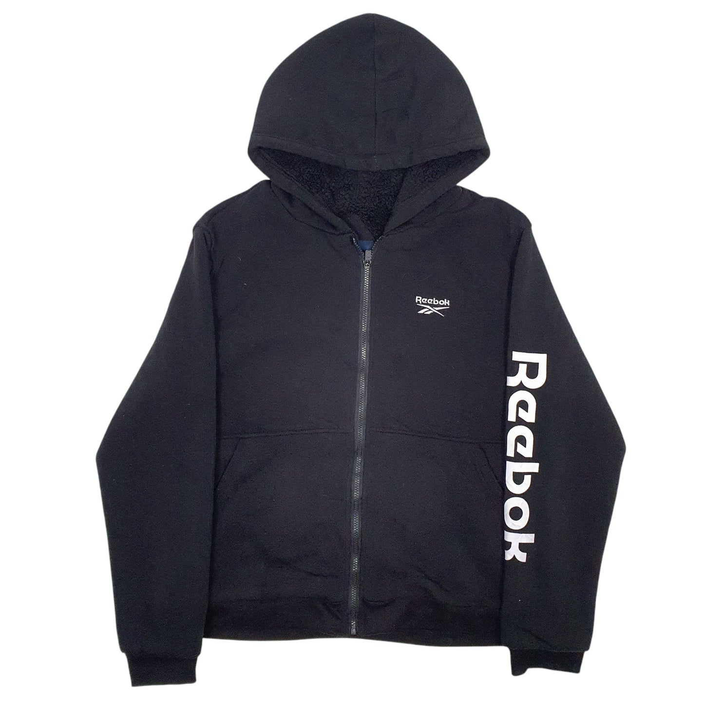 Mens Black Reebok Fleece Lined Full Zip Jumper