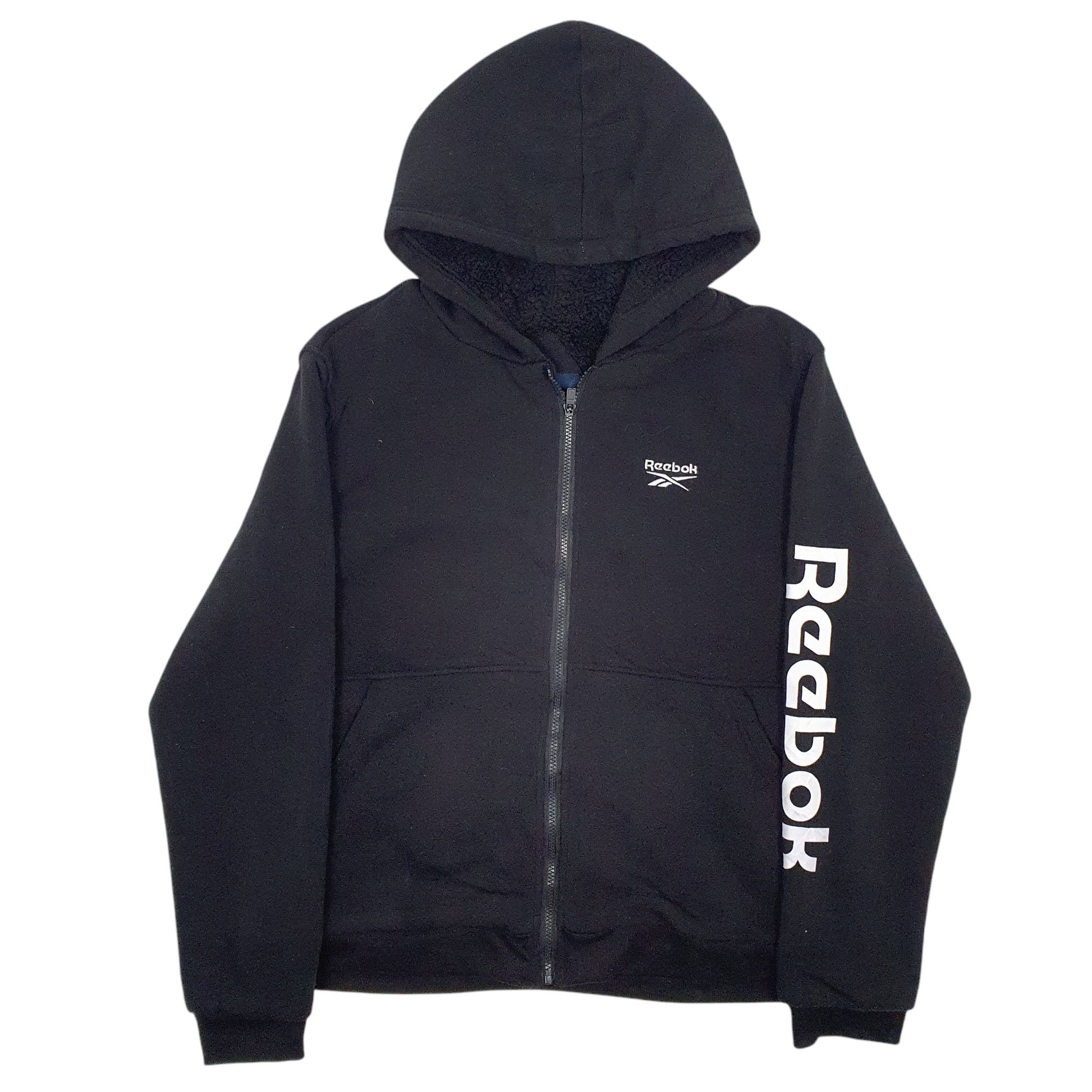 Mens Black Reebok Fleece Lined Full Zip Jumper