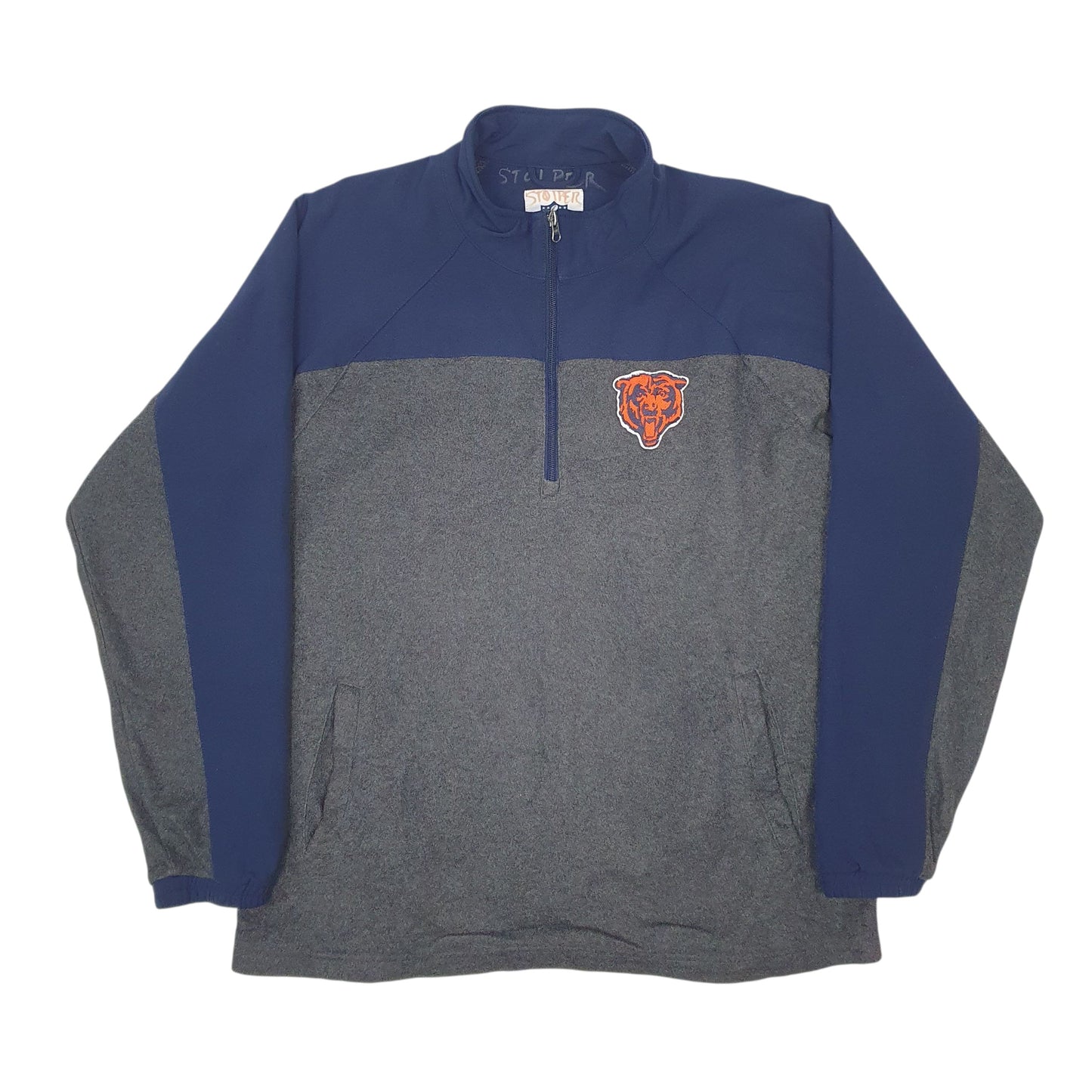 Mens Grey NFL Chicago Bears Quarter Zip Jumper