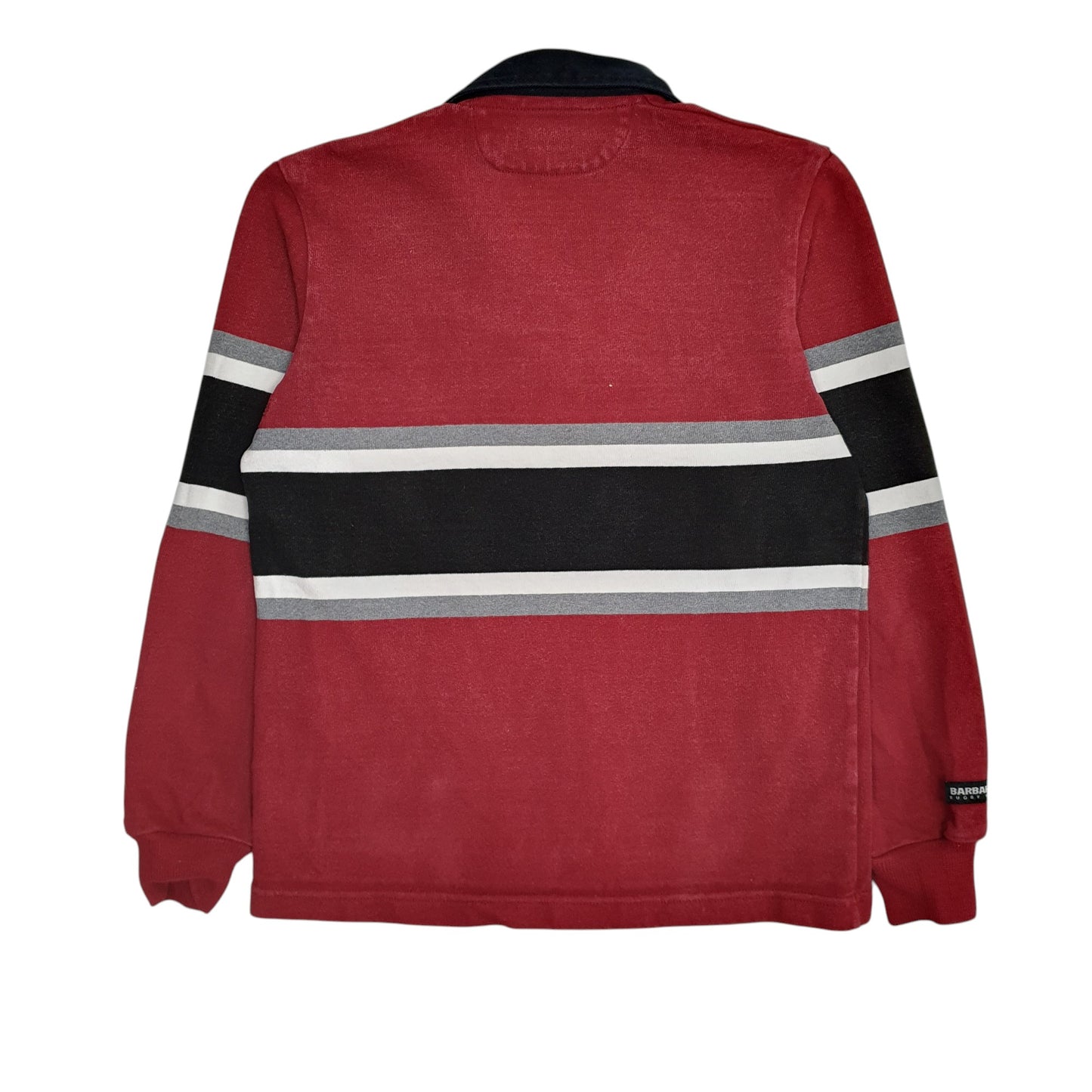 Womens Red Barbarian Rugby Hoodie Polo Shirt