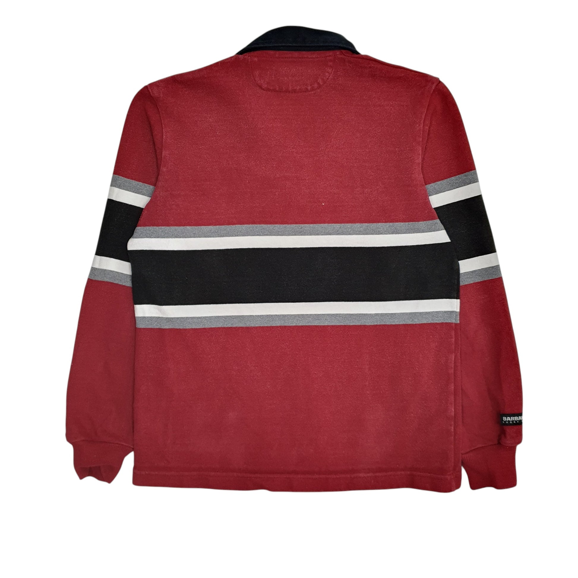 Womens Red Barbarian Rugby Hoodie Polo Shirt