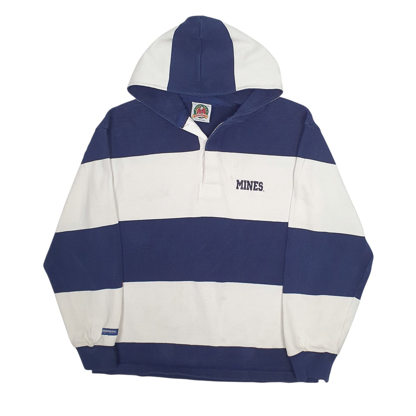 Mens Navy Barbarian Rugby Hoodie Jumper