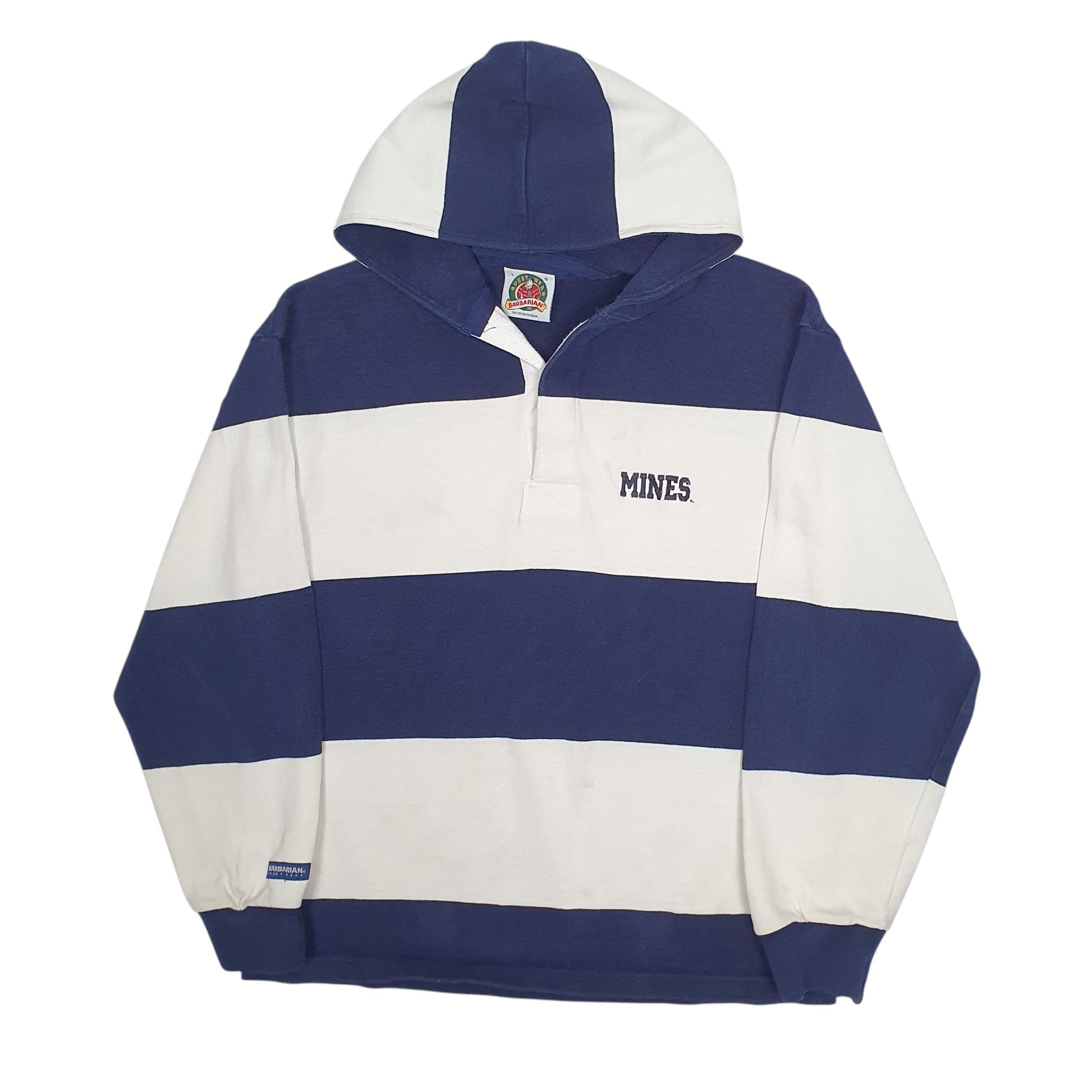 Mens Navy Barbarian Rugby Hoodie Jumper