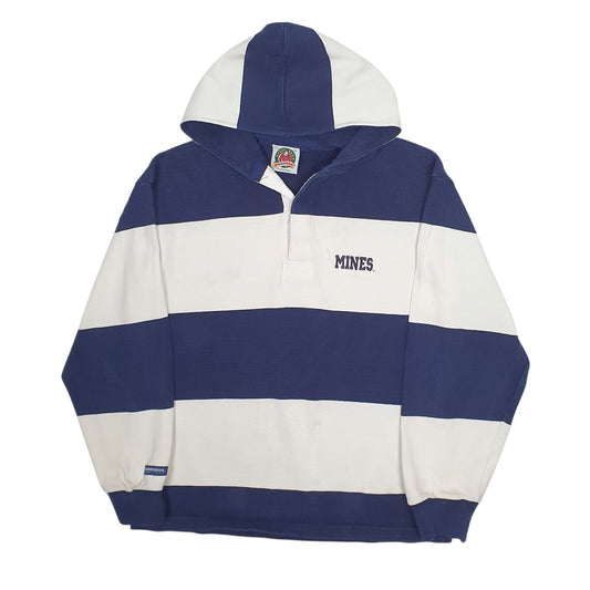 Mens Navy Barbarian Rugby Hoodie Jumper