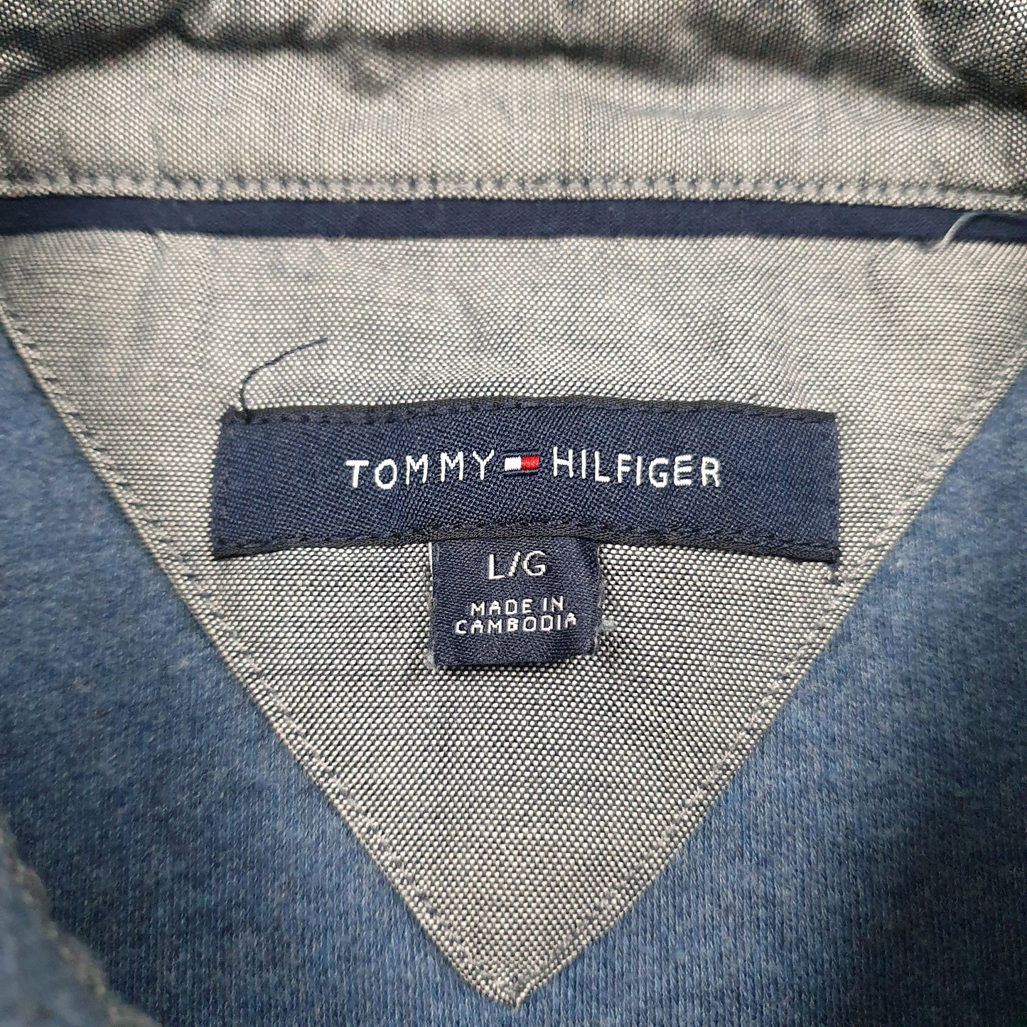 Mens Blue Tommy Hilfiger  Hoodie Polo Shirt