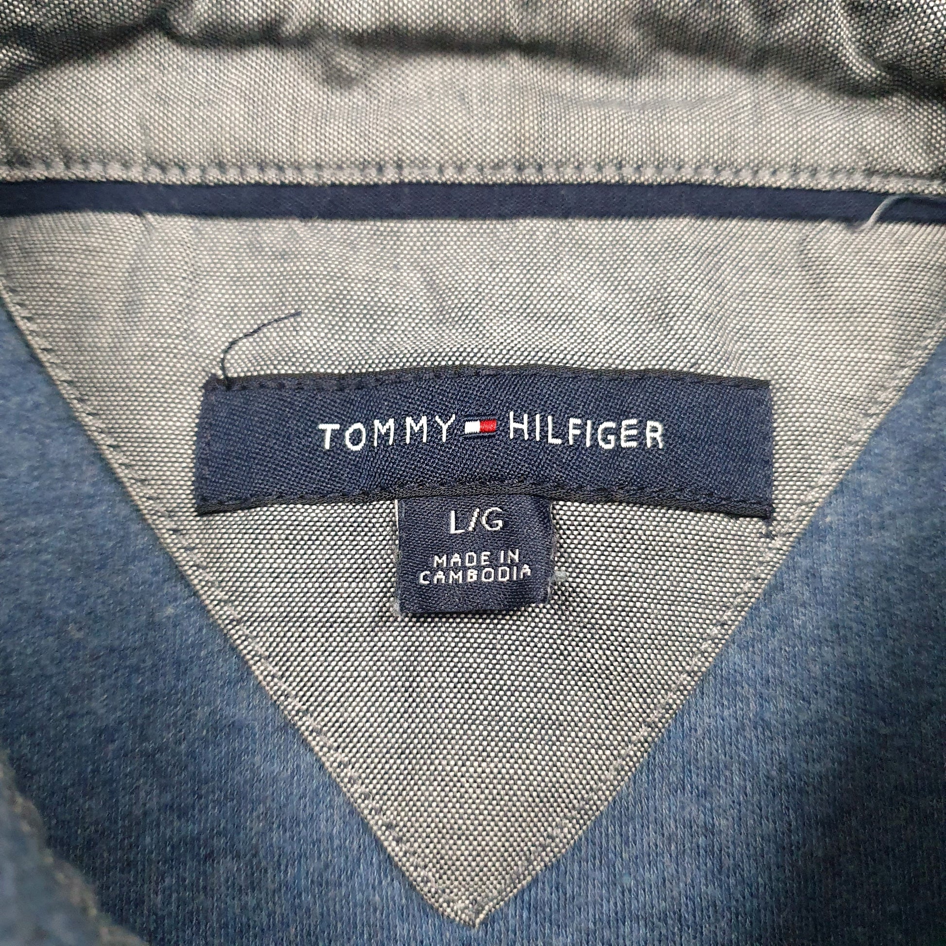 Mens Blue Tommy Hilfiger  Hoodie Polo Shirt
