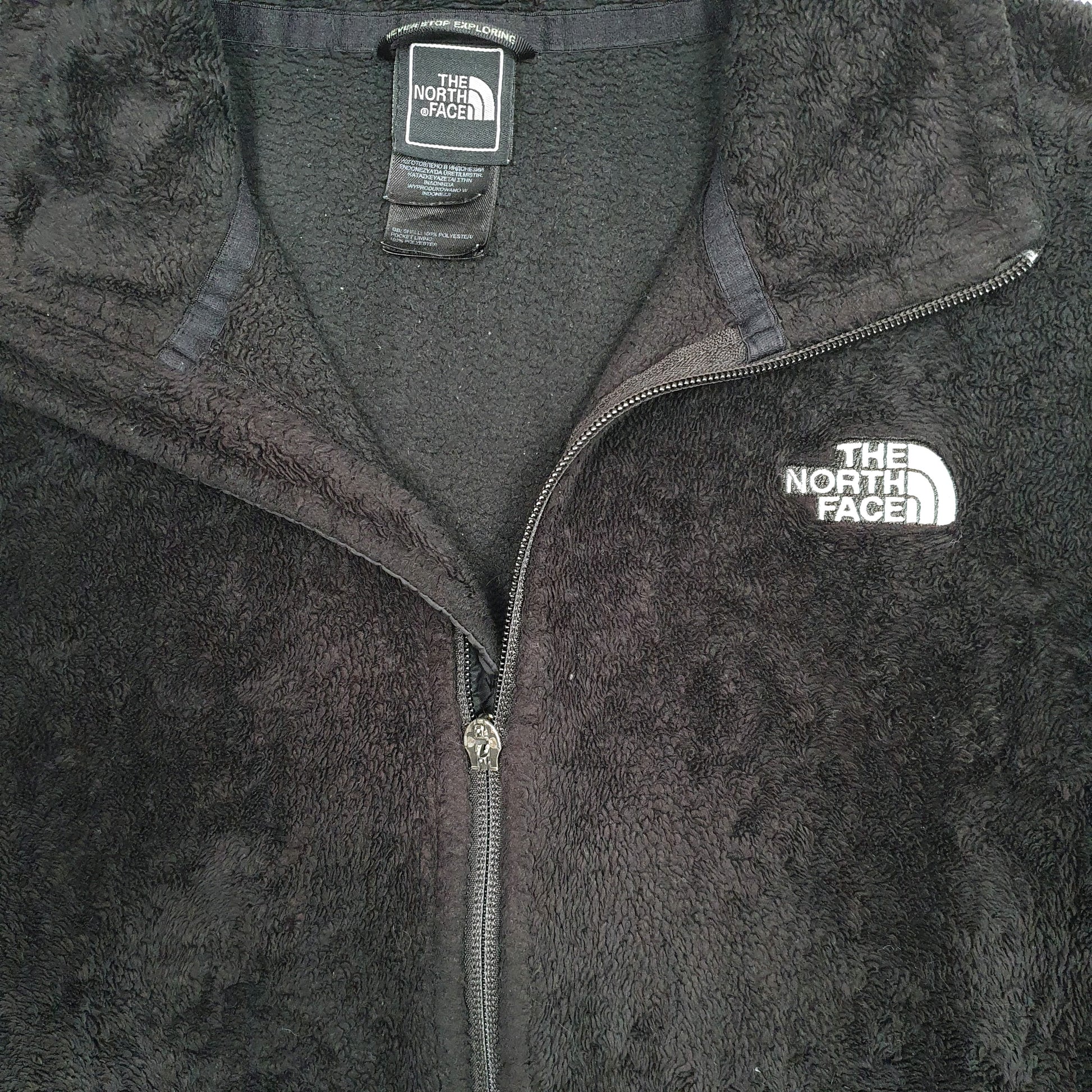 Womens Black The North Face Fluffy Full Zip Jumper