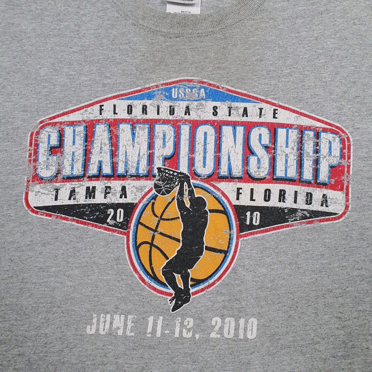 Mens Grey Gildan Basketball Tampa Florida  T Shirt