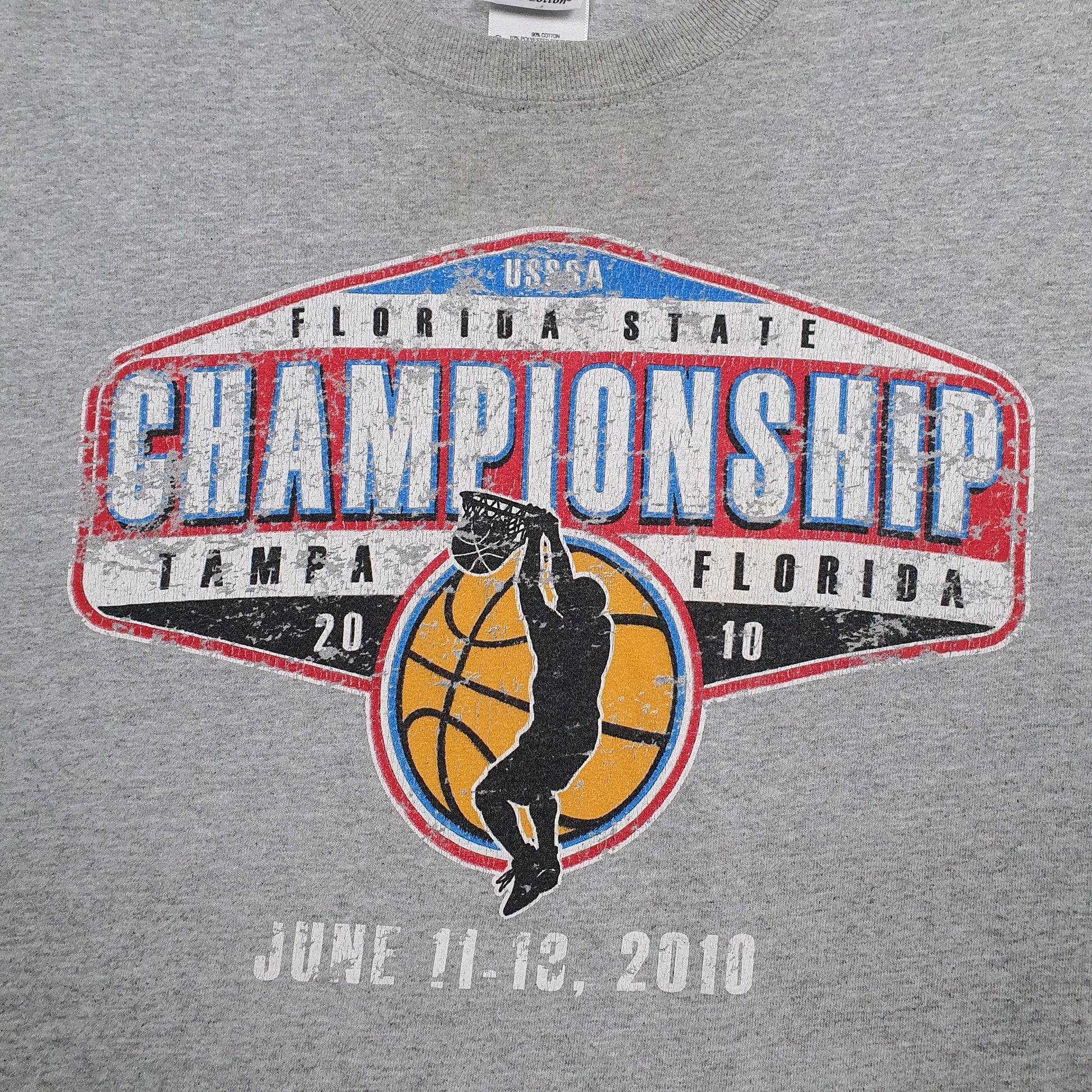 Mens Grey Gildan Basketball Tampa Florida  T Shirt