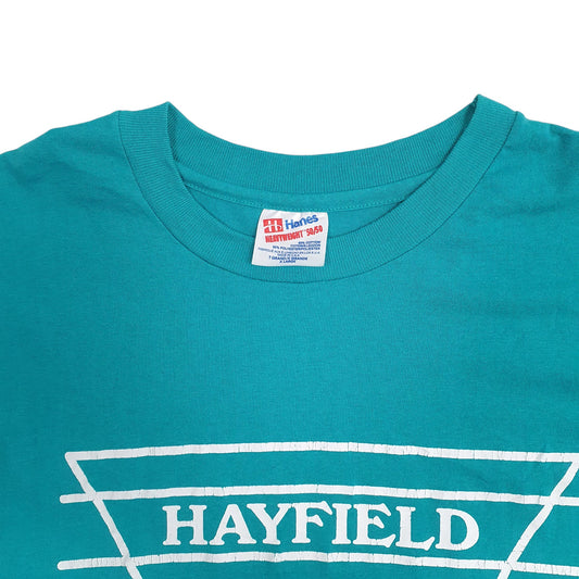 Mens Green Hanes Single Stitch Vintage 90s  T Shirt