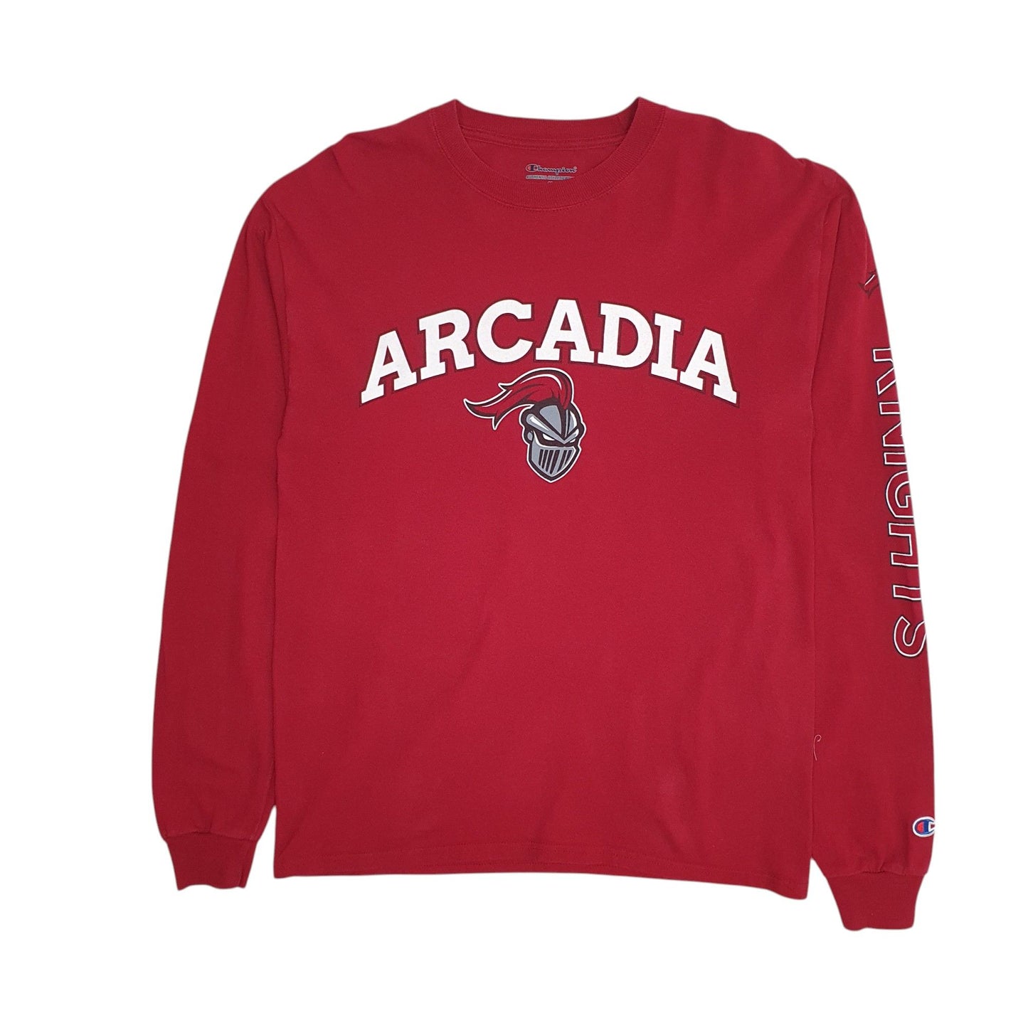 Mens Burgundy Champion Arcadia Knights Long Sleeve T Shirt