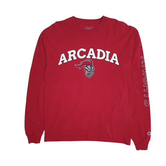 Mens Burgundy Champion Arcadia Knights Long Sleeve T Shirt