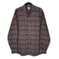 Mens Grey L.L.Bean Thick Flannel Plaid Long Sleeve Shirt
