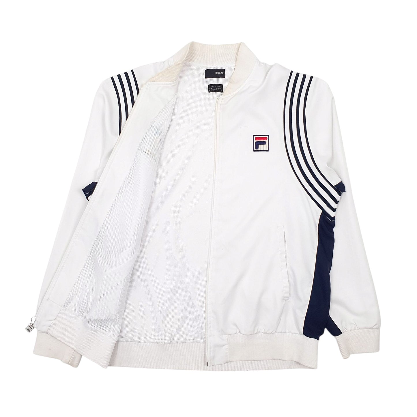 Mens White Fila BNP Paribas Cardigan Coat