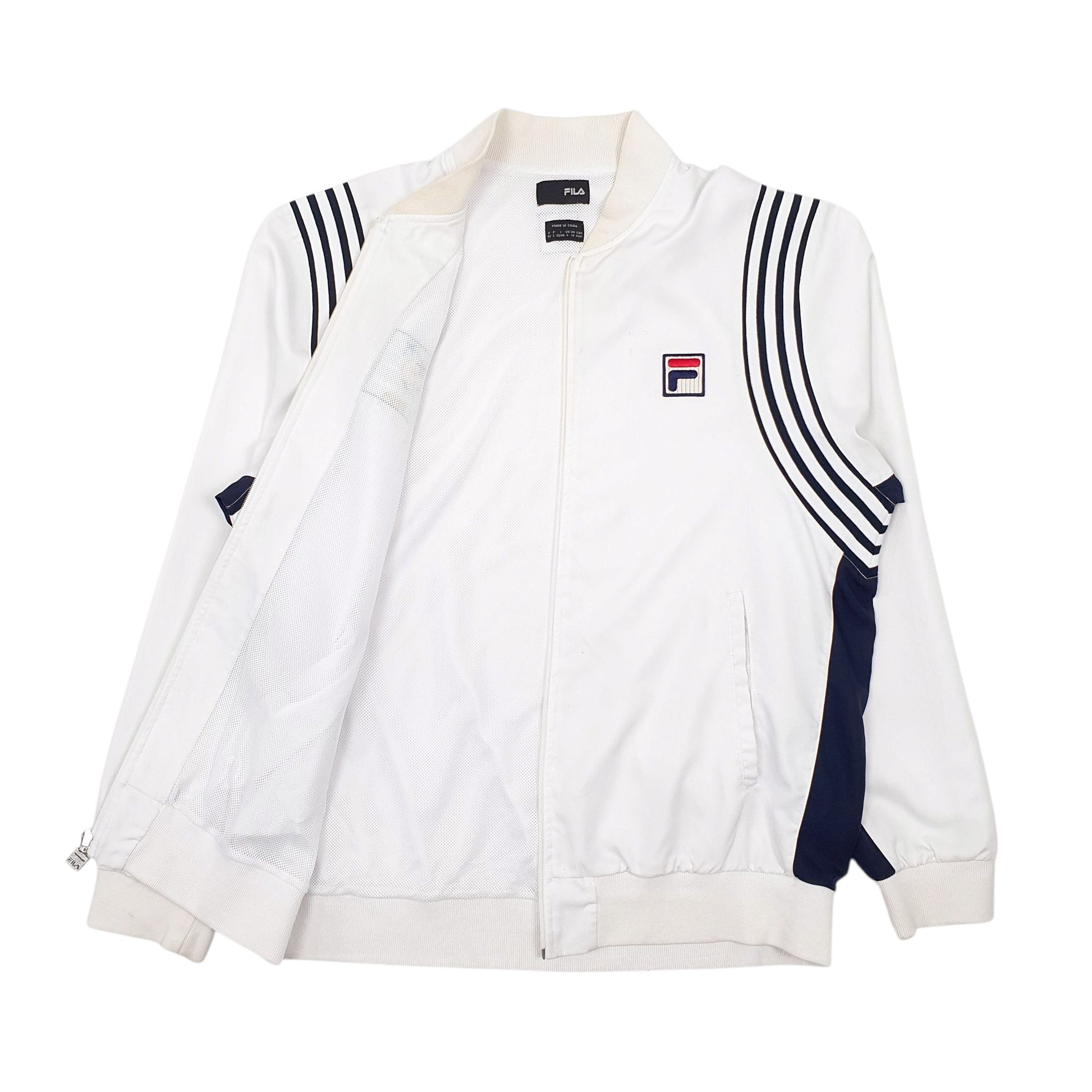 Mens White Fila BNP Paribas Cardigan Coat