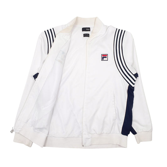 Mens White Fila BNP Paribas Cardigan Coat