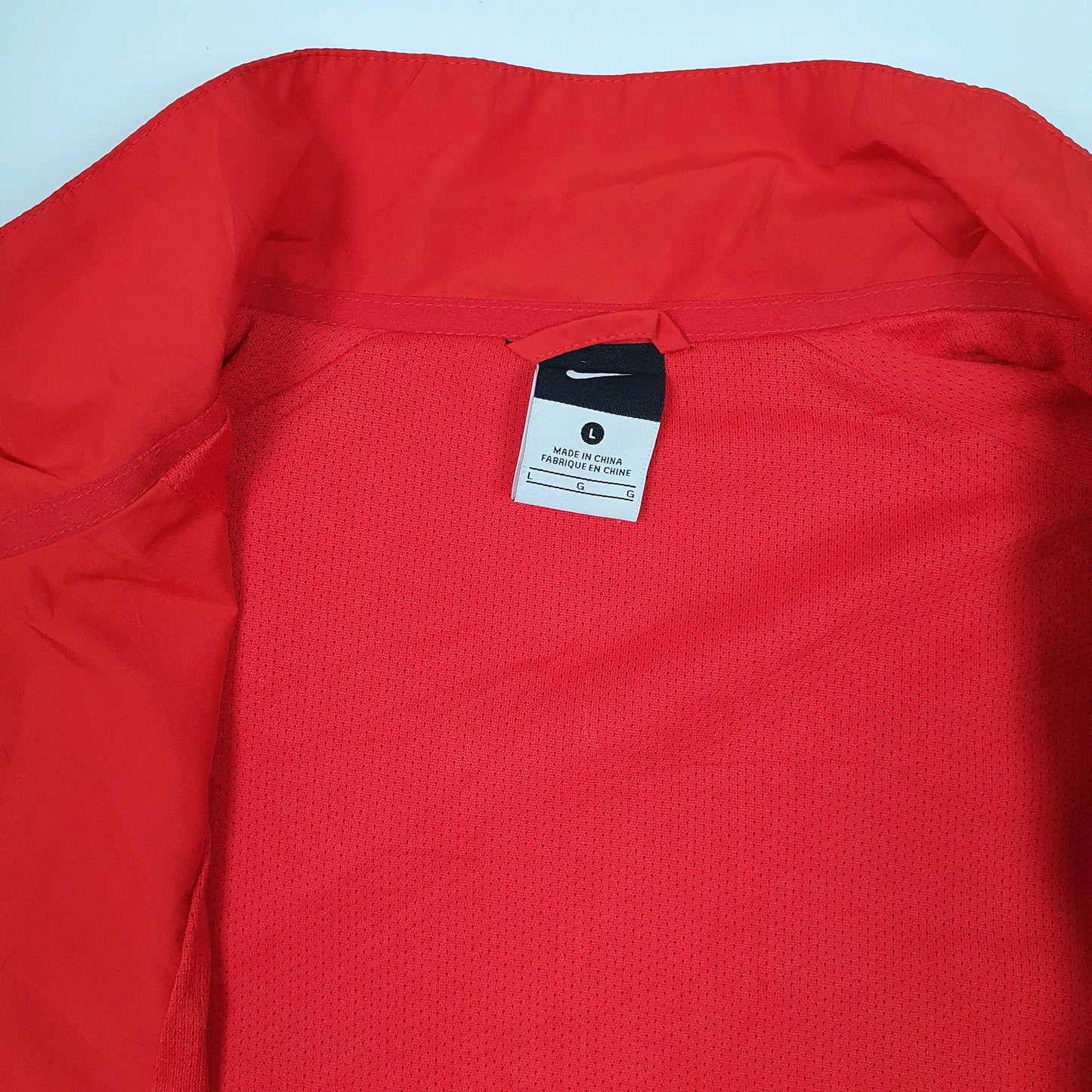 Mens Red Nike Manchester United FC Crewneck Coat