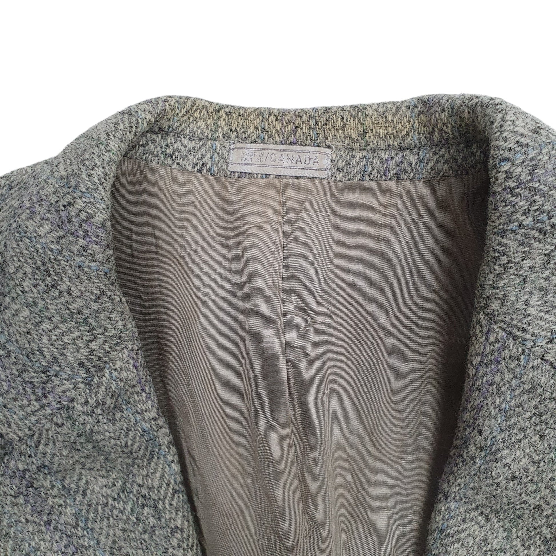 Mens Grey Wm. H. Leishman Harris Twead Herringbone  Coat