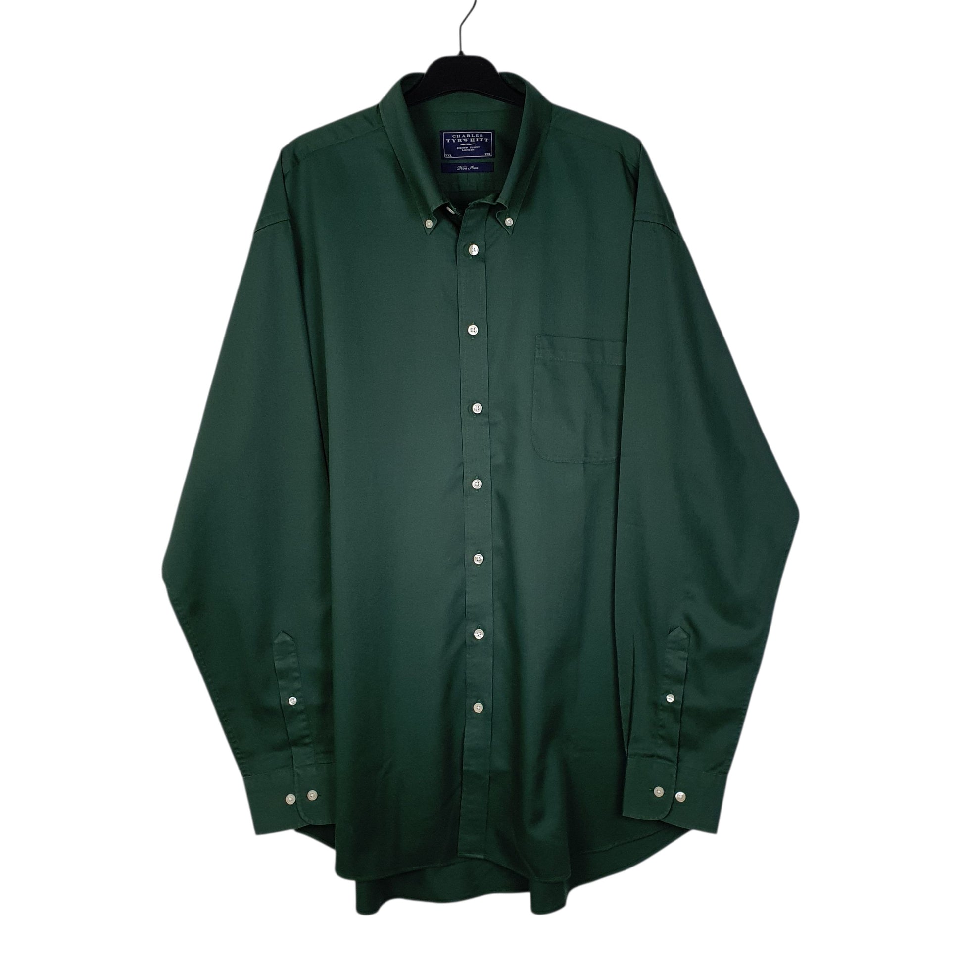 Mens Green Charles Tyrwhitt Non Iron Long Sleeve Shirt
