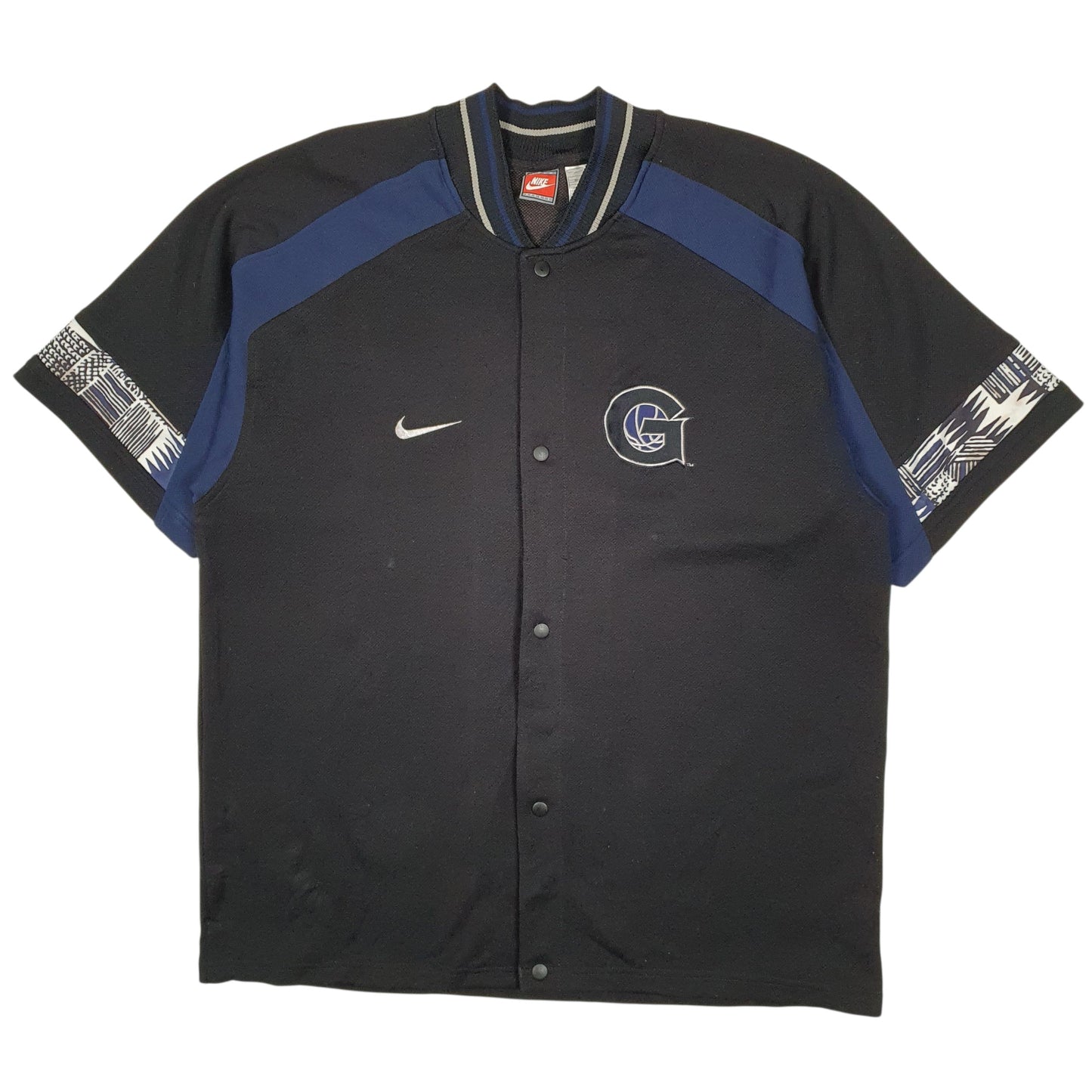 Mens Black Nike Vintage 00s Georgetown Hoyas Jersey Short Sleeve T Shirt