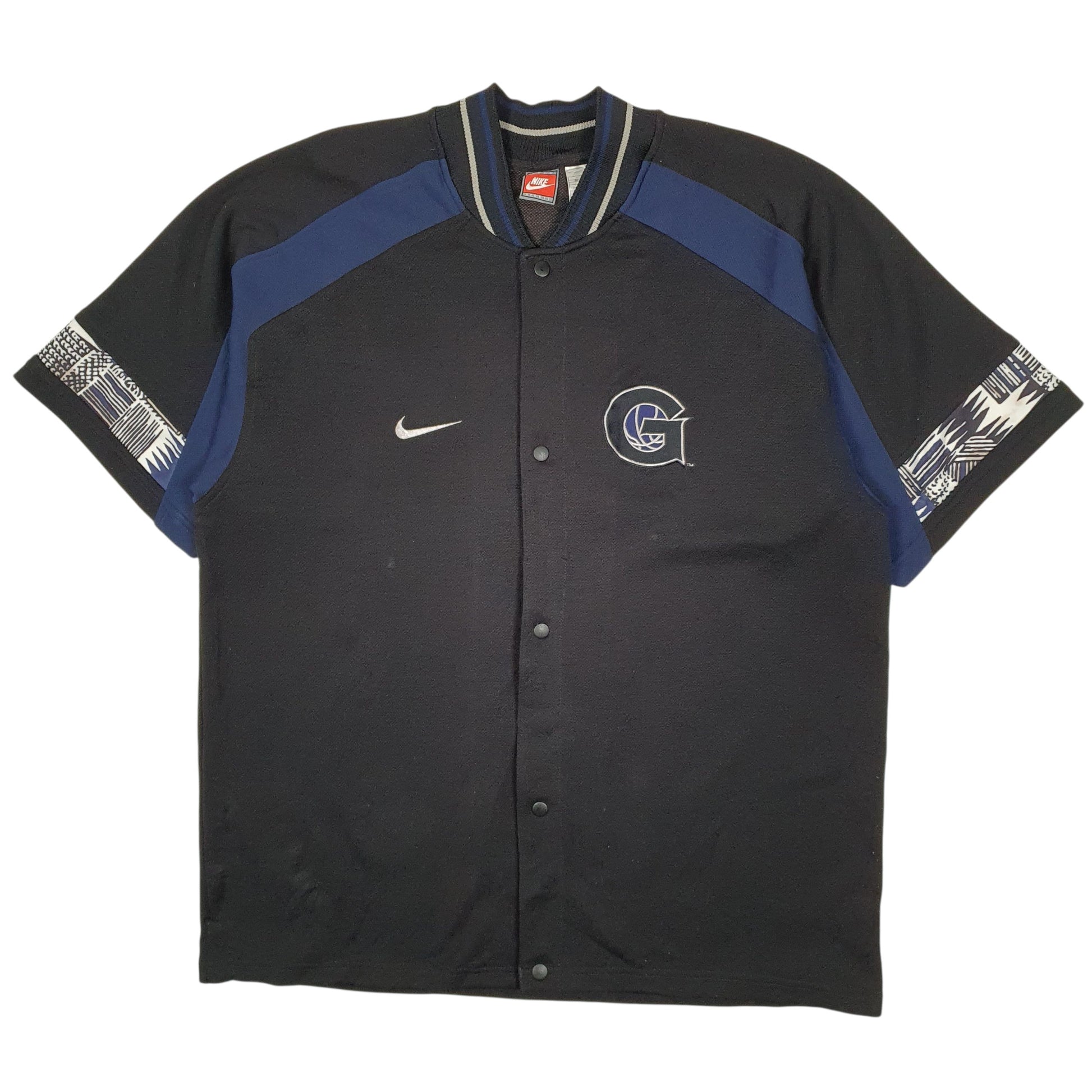 Mens Black Nike Vintage 00s Georgetown Hoyas Jersey Short Sleeve T Shirt