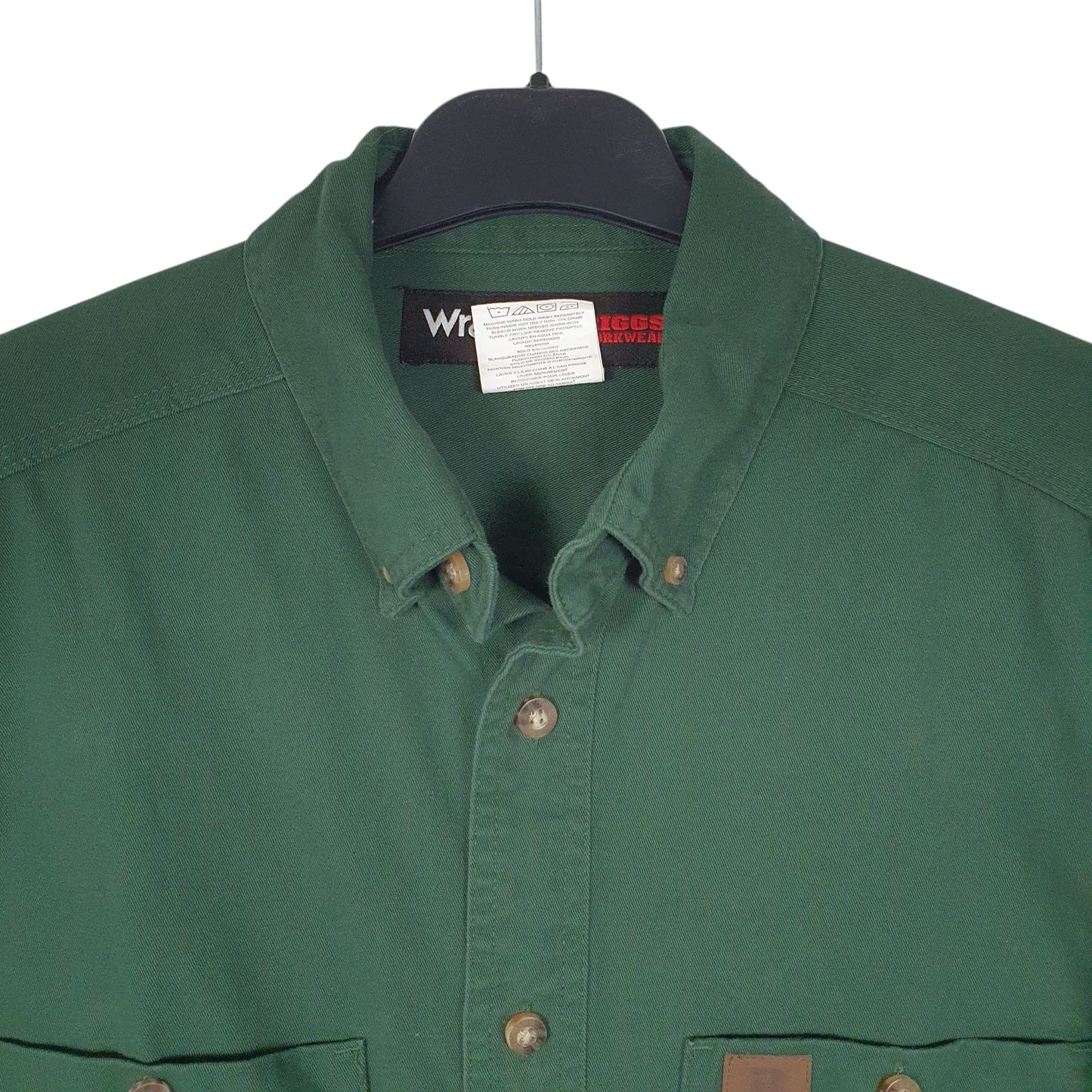 Mens Green Wrangler Riggs Workwear  Shirt