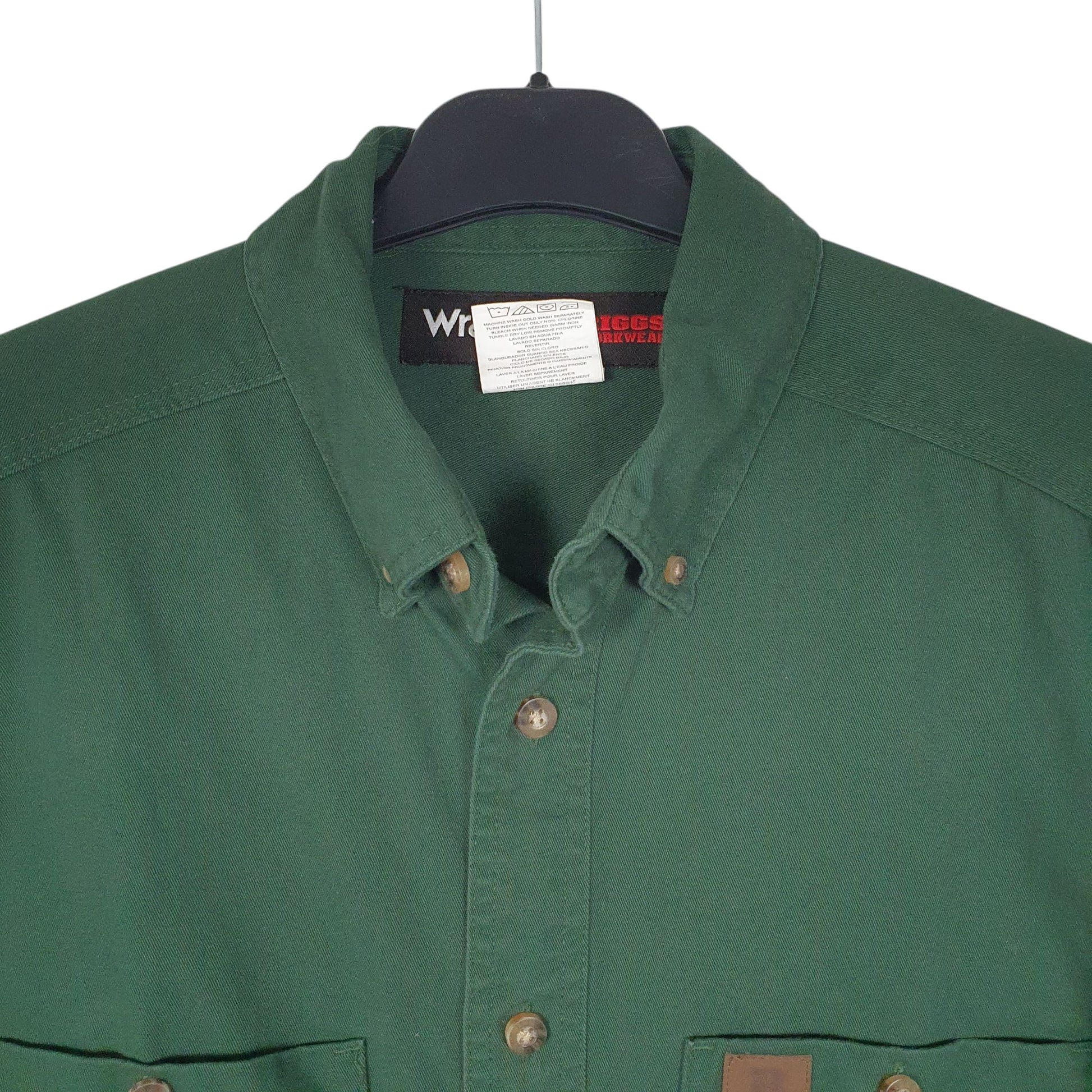 Mens Green Wrangler Riggs Workwear  Shirt