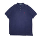 Mens Navy Polo Ralph Lauren Custom Fit Long Short Sleeve Polo Shirt