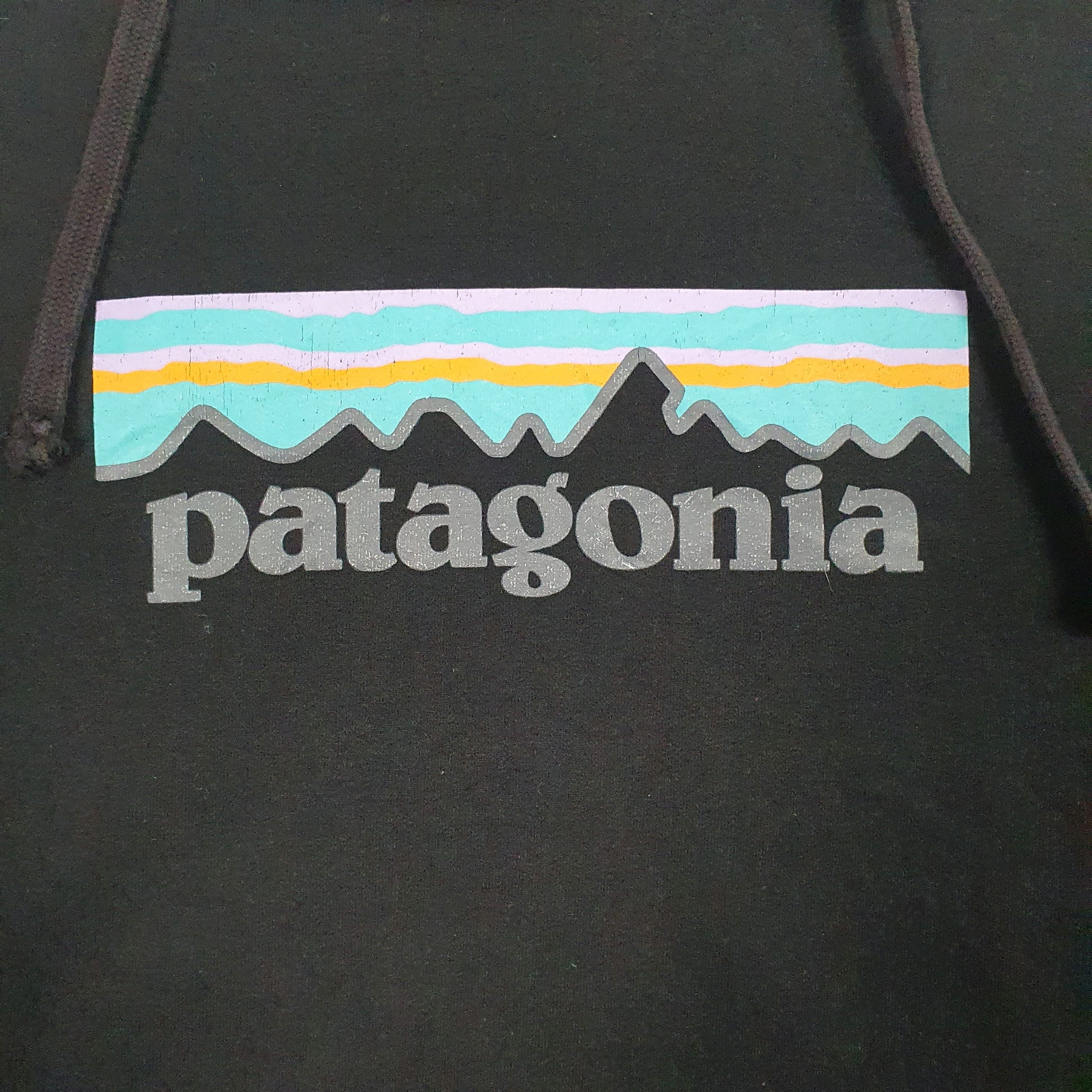 Womens Black Patagonia Spellout Hoodie Jumper
