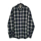 Mens Navy L.L.Bean Scotch Plaid Flannel Long Sleeve Shirt