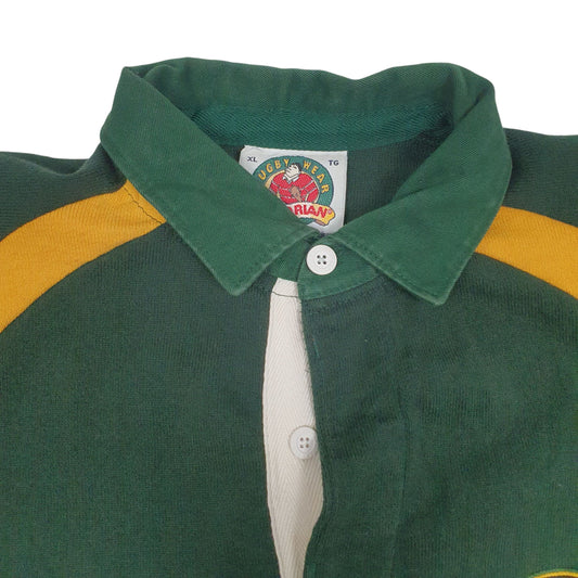 Mens Green Barbarian Rugby Crewneck Polo Shirt