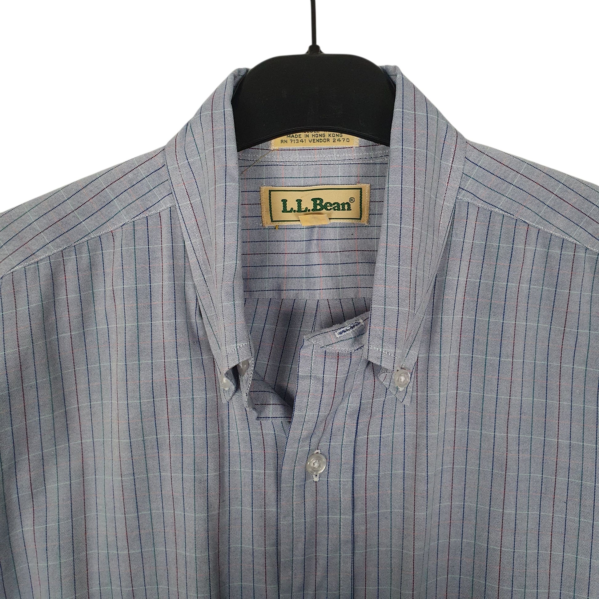 Mens Blue L.L.Bean Vintage 90s  Shirt