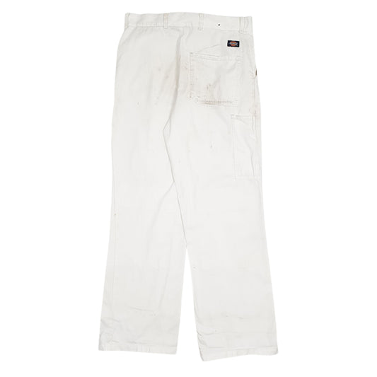 Mens White Dickies   Jeans