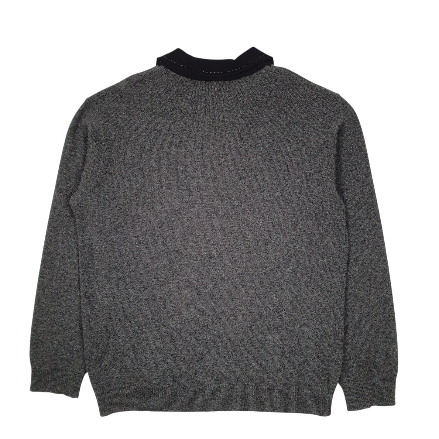 Mens Grey Versace Collared Crewneck Jumper