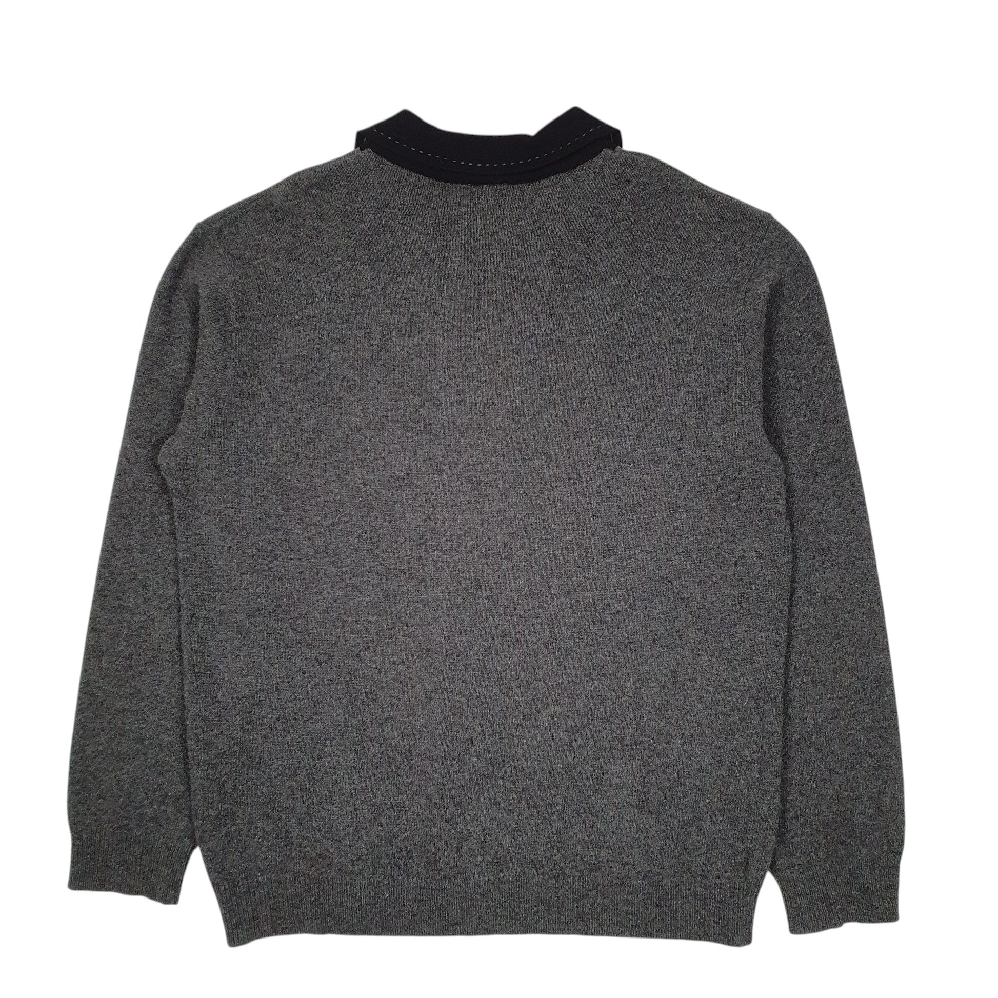 Mens Grey Versace Collared Crewneck Jumper