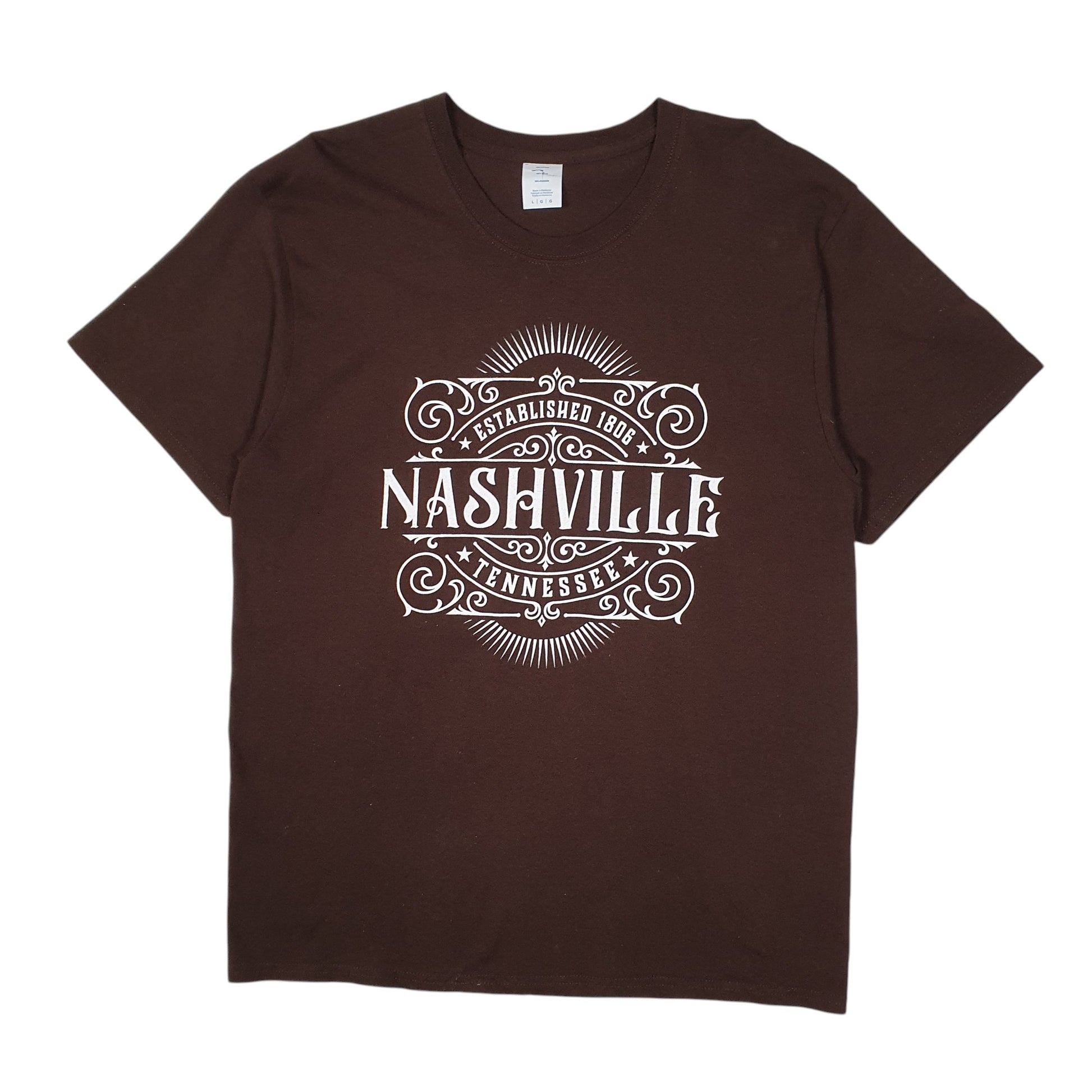 Mens Brown Port & Company Nashville Tennessee Short Sleeve T Shirt