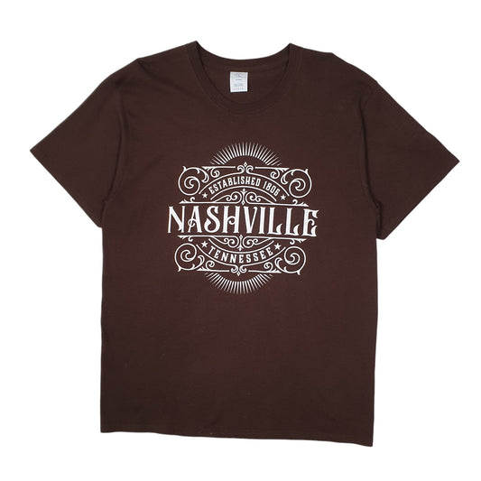 Mens Brown Port & Company Nashville Tennessee Short Sleeve T Shirt