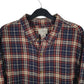 Mens Navy L.L.Bean Flannel Plaid  Shirt