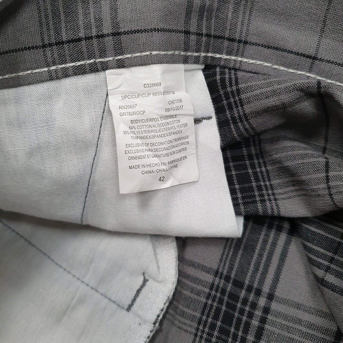 Mens Grey Dickies Check  Shorts