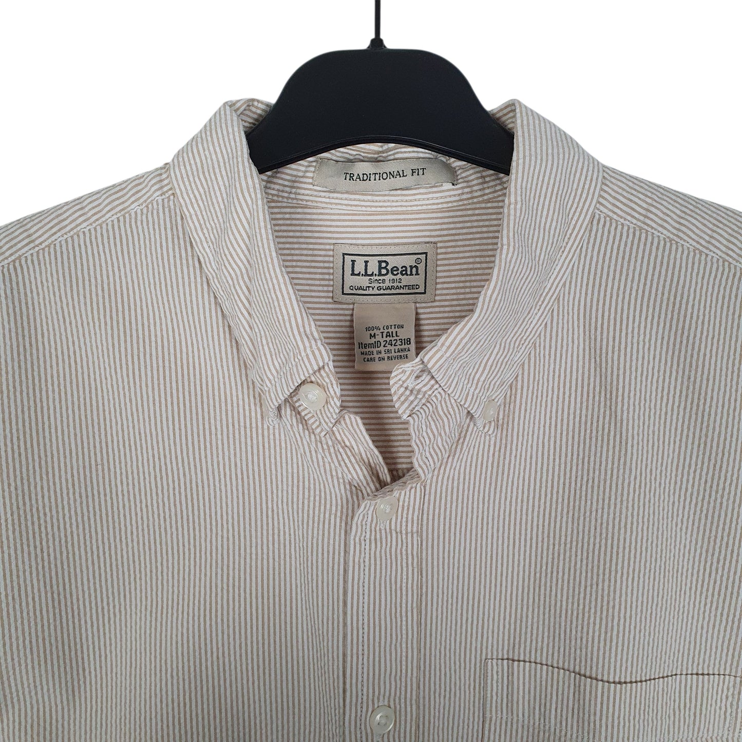 Mens Beige L.L.Bean Tall  Shirt